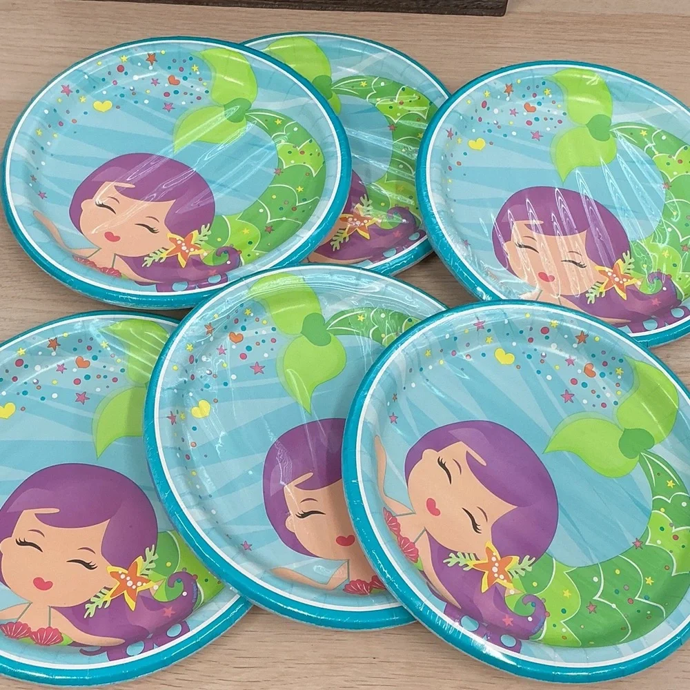 Mermaid Party Plates and Napkins Set
